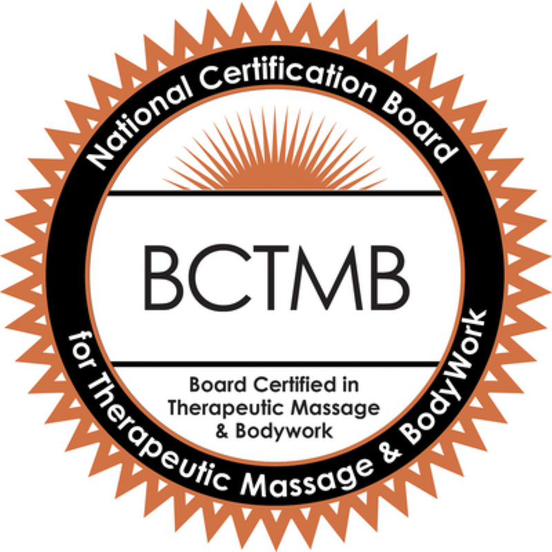 NCBTMB Board Certified in Therapeutic Massage and Bodywork seal